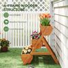 3 Tier Raised Garden Bed Wooden Elevated Planter Box Kit 66L For Flower Vegetable Herb 65x75x78cm Brown