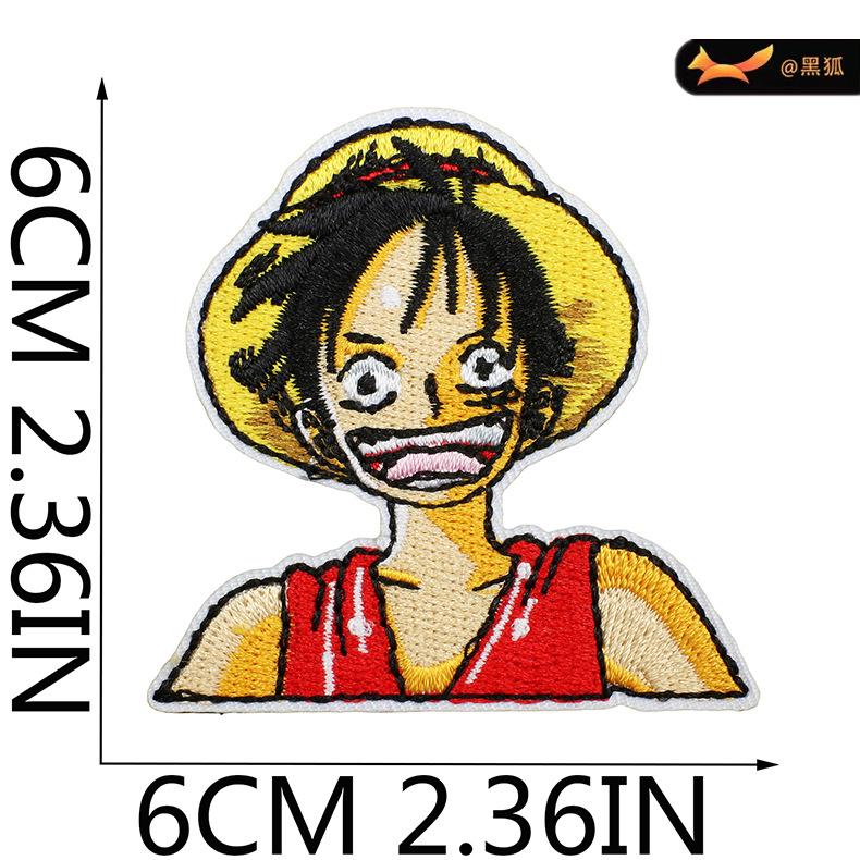 Black Fox Cartoon Animation Character Embroidery Cloth Sticker Japanese One Piece Patch Computer Embroidery Sticker