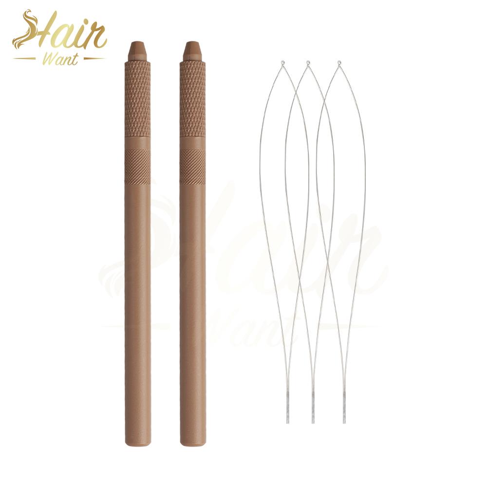 Hair Extension Tool Detachable Handle Hair Pulling Loop Threader Hair Extension Looper for Micro Beads Pulling Needle