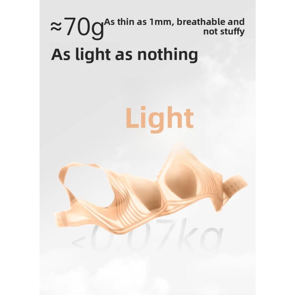 Ultra Thin Soft Support Jelly Bra for Women with Large Chest, Small and Seamless Without Steel Ring, Gathered and Supported Bra
