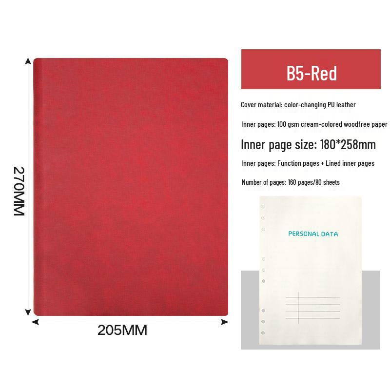 2024 A5 & B5 Loose-Leaf Business Notebook with Removable Ring Binder