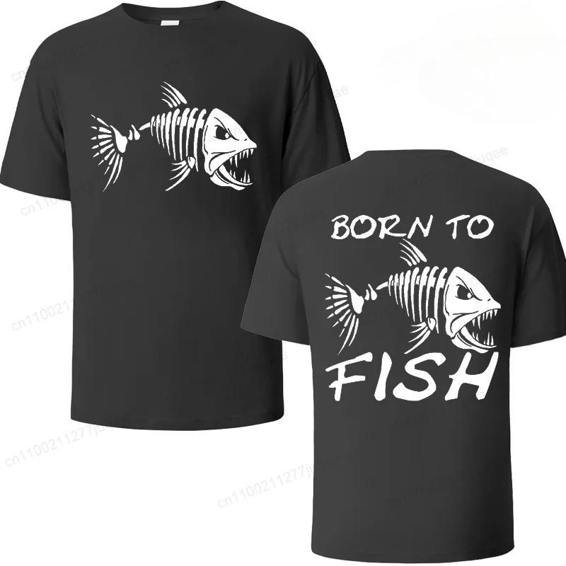 Asian Size Born To Fish Fishing T Shirts Funny Unisex Tshirts Short Sleeve Tops Fashion Casual Harajuku Tshirts Unisex Tshirts
