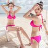 Pink Rose Red Bikini Swimsuit with Steel Support - Sexy Three-Point Design for Women