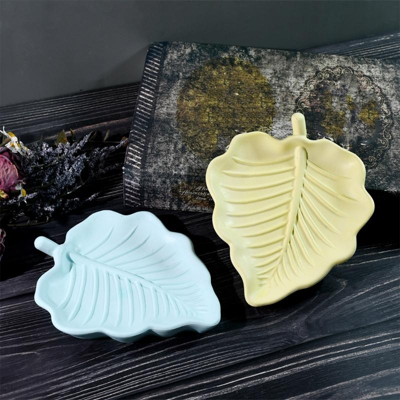 Sturdy Silicone Tray Mold Unique Dish Mold with Tropical Leaf Pattern for Epoxy Resin Crafting and Jewelry Making