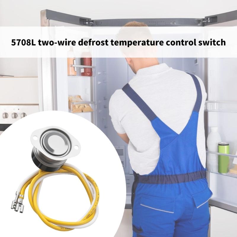 Refrigerator Defrost Thermostat Set Metal Texture for Efficient Frosts Reduction and Extended Appliance Lifespans