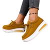 Casual Large Size Lace-up Heightening Women's Shoes Autumn New Women's Comfortable Soft-soled Flat-heeled Single Shoes
