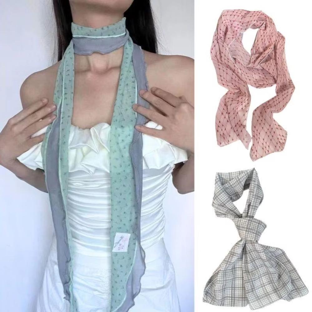 Shawl Women Long Scarf Headbands Long Ribbon Scarf Fahison Silk Bag Ribbon  Summer