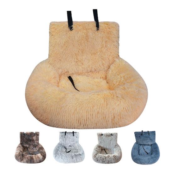 Dog Car Seat Soft Washable Pet Booster Car Seat with Safety Leash Plush Velvet Puppy Car Travel Carrier Bed for Small Medium Large Dogs