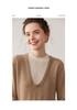 Women's Colorblock Round Neck Two-Piece Cashmere Sweater - Long Sleeve Knitwear for Autumn/Winter