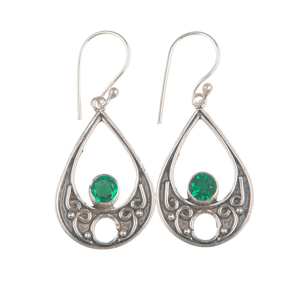 Chrome Diopside Gemstone 925 Sterling Silver Jewelry Handmade Earrings 1.91" EE-90-1