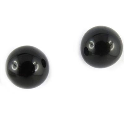 [K9633] - Silver 'Mineralia' Onyx Earrings 10 Mm