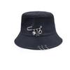 Sombrero de Pescador Plegable Unisex Hombres Mujeres Negro Anillo de Metal Parte Superior Plana Sombreros Hip Hop Para Mujeres Verano Color Sólido Gorro Nuevo