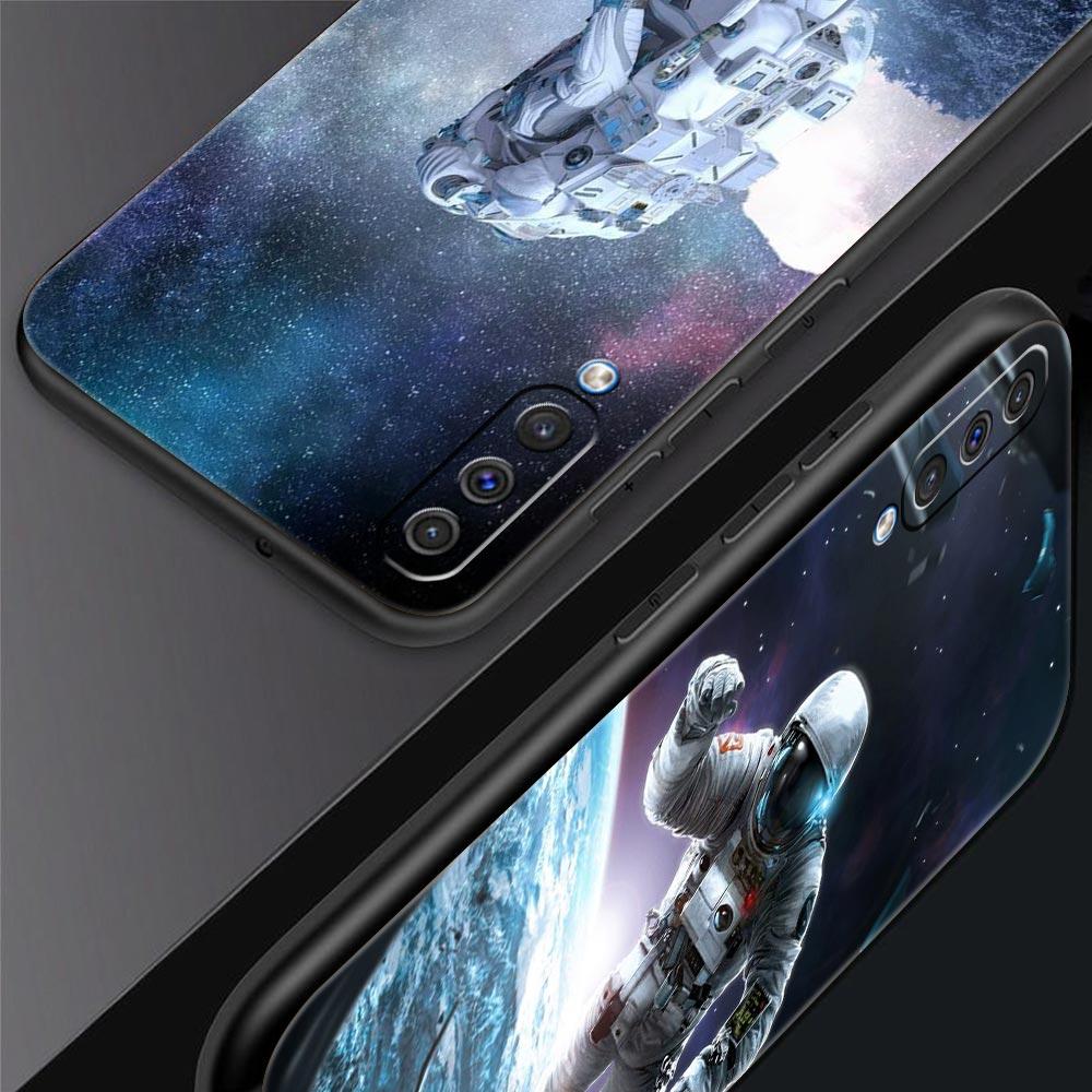 Cute Astronaut Moon Phone Case For Samsung Galaxy A12 A32 A50 A70 A20E A20S A10 A10S A22 A30 A40 A42 A52 5G A02S A04s Soft Cover