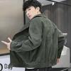 Men's Large Lapel Corduroy Jacket - Stylish Embroidered Spring/Autumn Coat