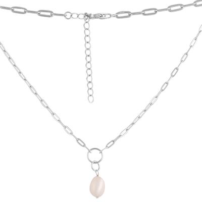 Collier en argent avec perles baroques naturelles, poids du produit 8,92 g (2115687)