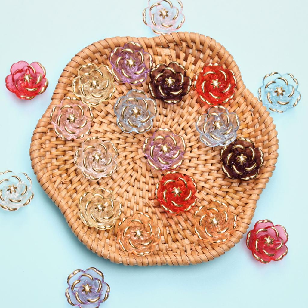 High Quality Jewelry Accessories Gift 5Pcs 18.6mm Fashion DIY Accessory Rose Beads Acrylic Phone Chain Making Handmade Material