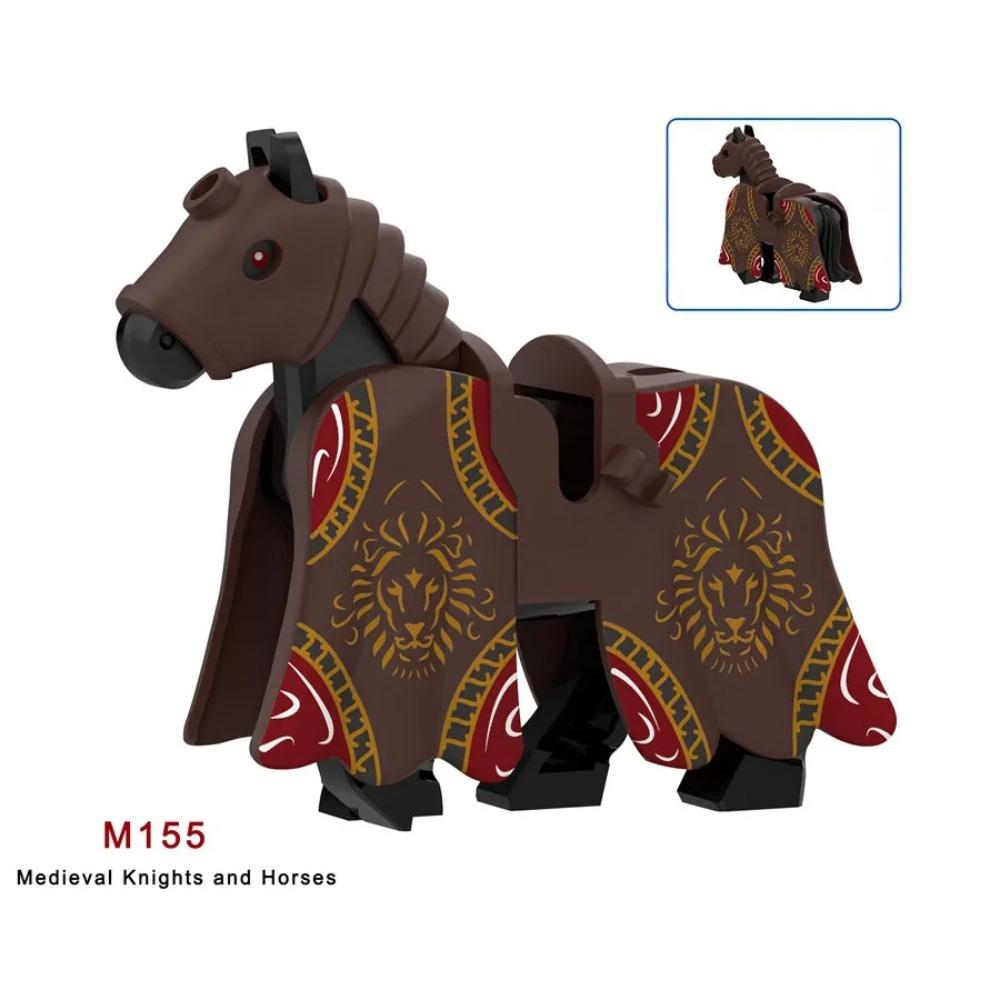 Militära Medeltida Byggklossar Soldatfigurer Riddare Utrustning Djurtillbehör Fäste Rüstning Krigshäst Miniklossar MOC
