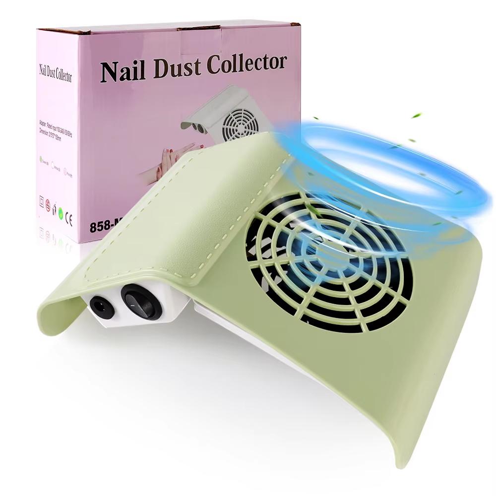 

Мощный пылесос для сбора пыли с ногтей с двумя вентиляторами, инструменты для маникюрной машины, мощный инструмент для нейл-арта, пылесос для ногтей US зелёный
