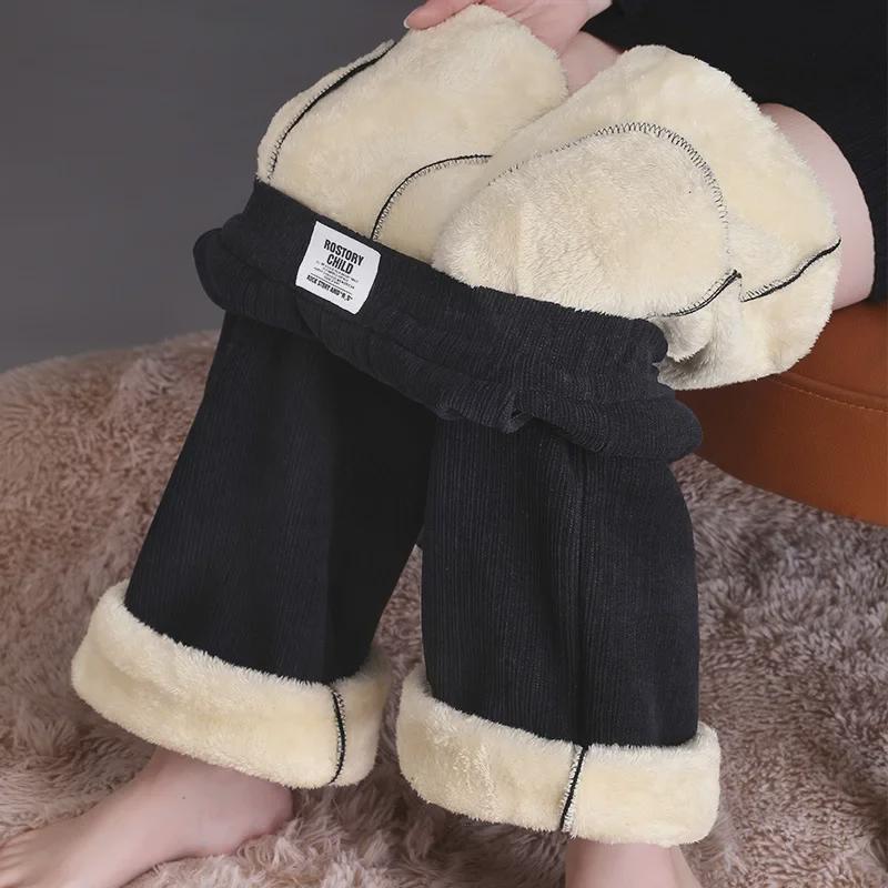 Women's 2024 Winter Chenille Wide-Leg Velvet Pants – Trendy Lambskin Straight Casuals