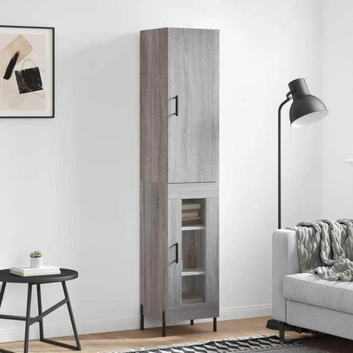 VidaXL Buffet haut Sonoma gris 34,5x34x180 cm Bois d'ingénierie 3199055