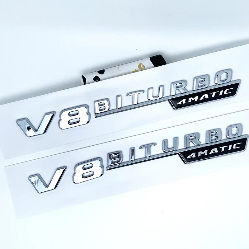 3D Flat Fo Turbo BITURBO V8 BITURBO 4MATIC 4MATIC+ V8 V12 BITURBO Plus Emblem for Benz GT Car Fender Side Sticker