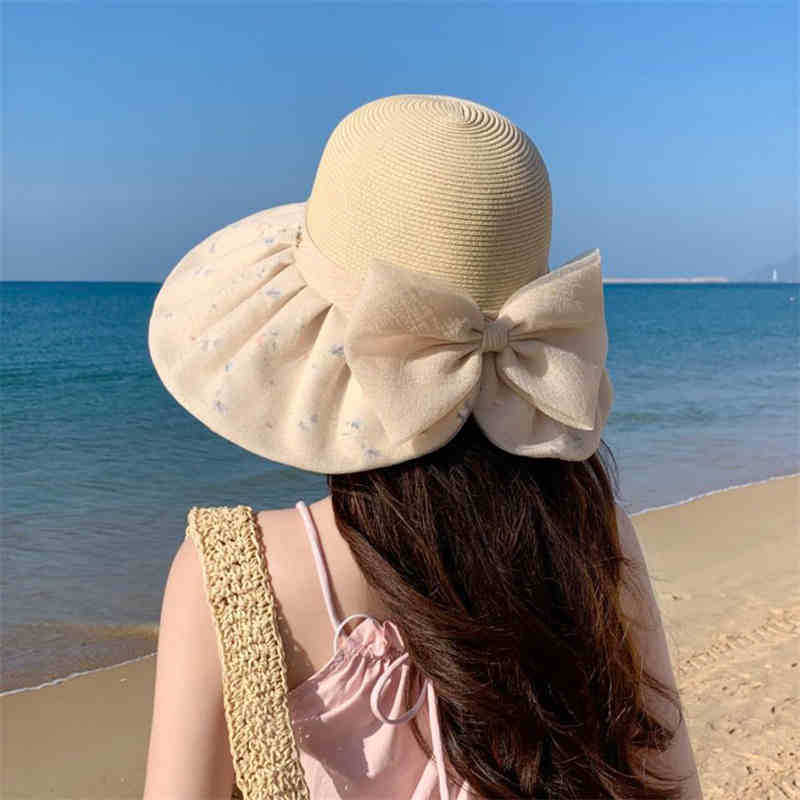 Hat female sunshade sunscreen hat summer outdoor grass top sun hat beach bucket hat