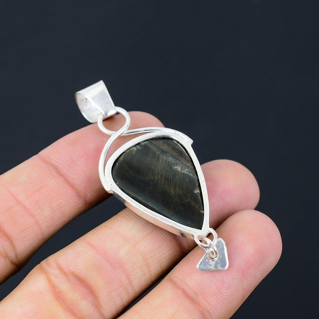 Mothers Day Deal 925 Sterling Silver Pear Nellite Stone Sister Pendant Jewelry