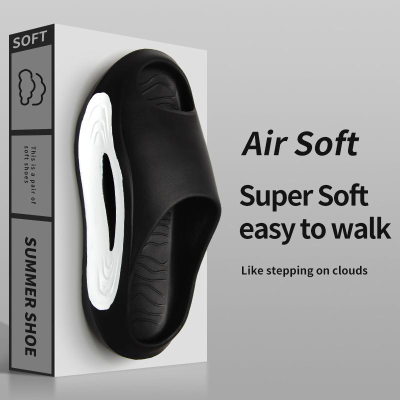 

Тапочки мужские на толстой подошве нескользящие летние для ванной комнаты и душа сандалии Eva 46-47 чёрный