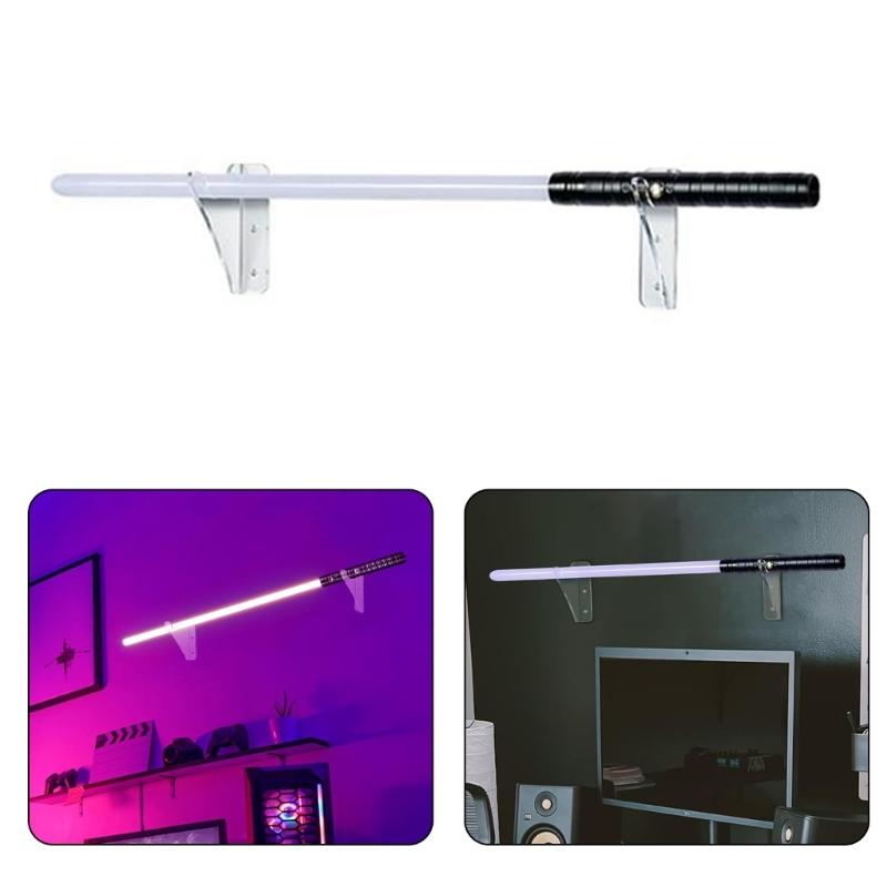 Elegant Acrylic Light Sabers Stand Light Sabers Acrylic Display Rack Vertical Wall Mount Shelf for Swords Collection