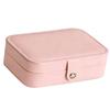 Travel Jewelry Box PU Leather Soft Velvet Lining Small Jewelry Case Portable Earrings Rings Necklaces Organizer Roseate