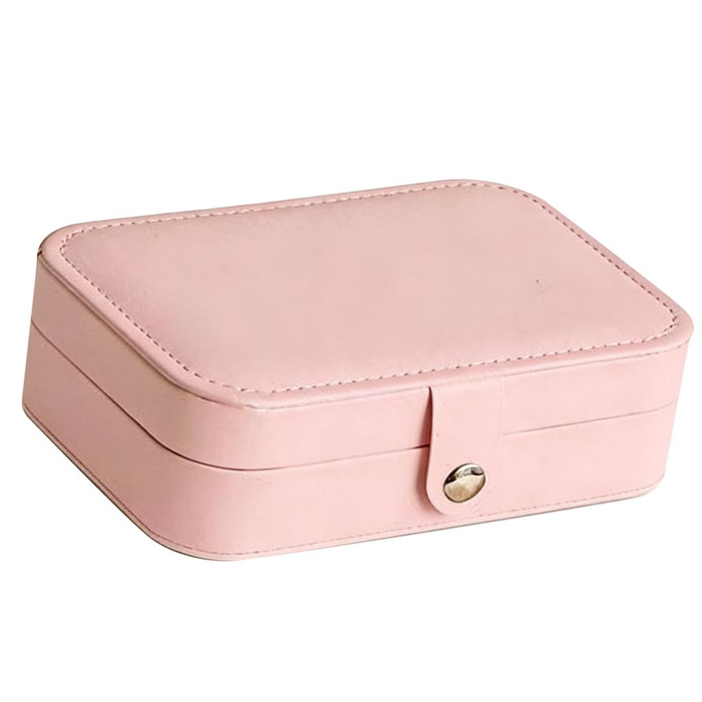 Travel Jewelry Box PU Leather Soft Velvet Lining Small Jewelry Case Portable Earrings Rings Necklaces Organizer Roseate