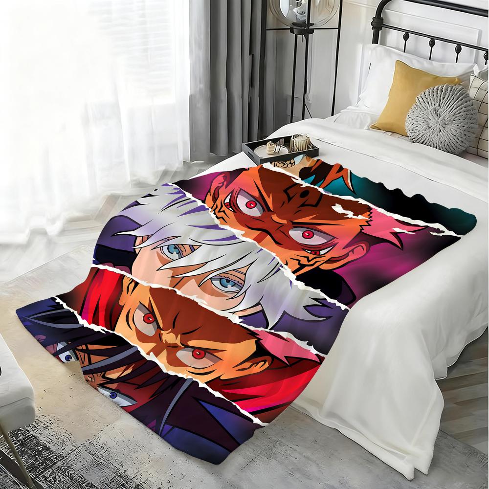 Anime J-Jujutsu Kaisen Throw Lightweight 240g Flannel Blanket Soft Skin-friendly for Summer Cooling