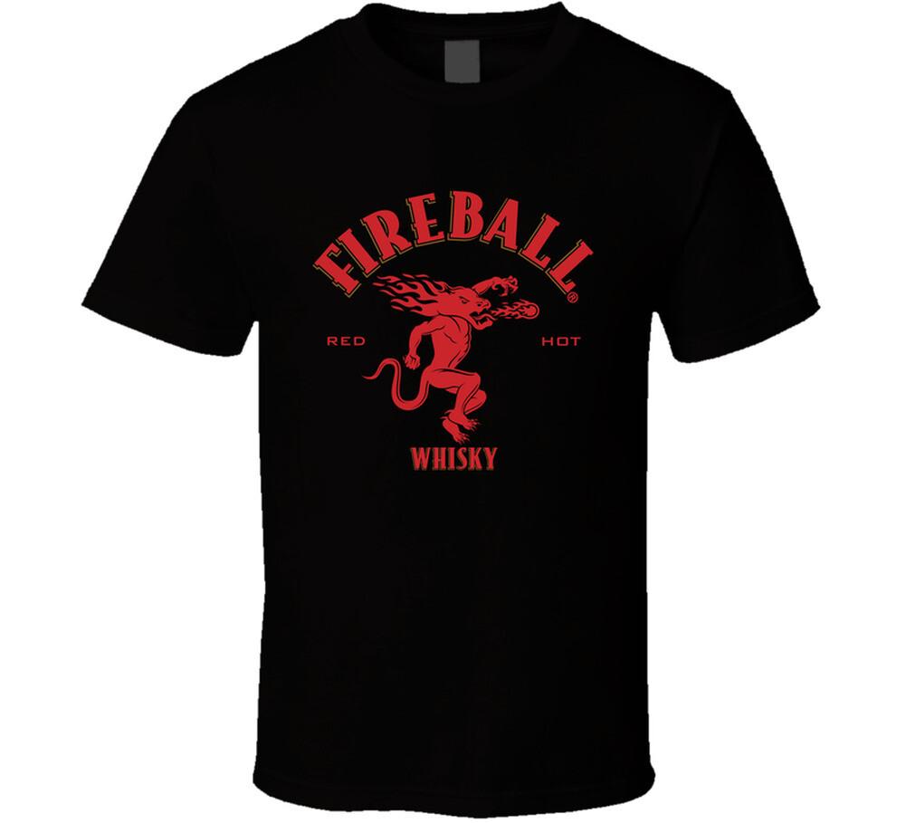 Fireball Cinnamon Whiskey Logo Label Drinking T Shirt Mens Womens Tees Top M
