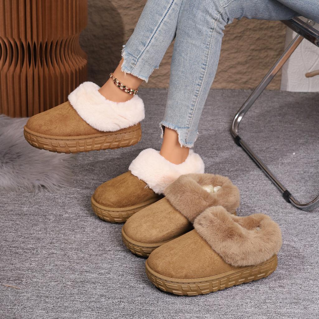 Thick-soled Snow Boots Women's 2025 Winter New Fleece Thickened Warm Cotton Shoes