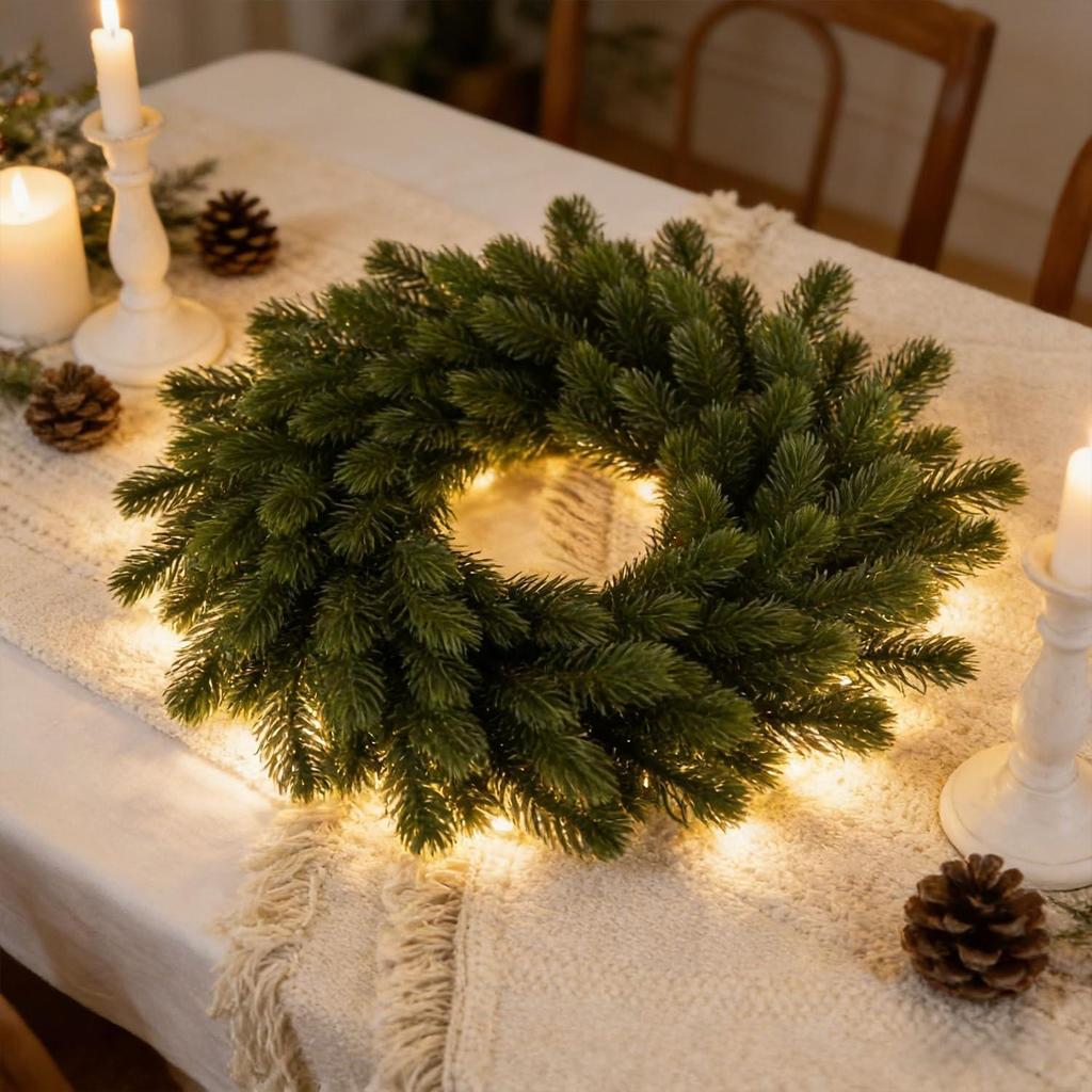 Artificial Christmas Wreath with Pine Cones and Berries