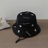 Kids Bucket Hat 52cm 2-6 Years Cartoon Bear Children Fisherman Hat Cotton Outdoor Sun Cap Letter Print New for Boys Girls