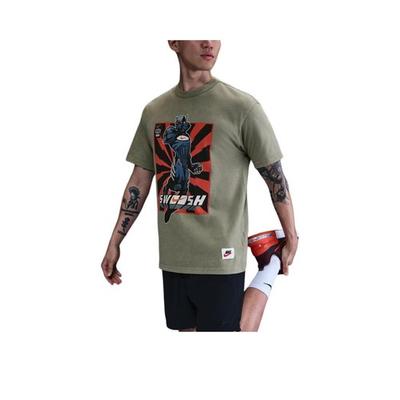 Men's Light Green Cotton Crew Neck Breathable Short-Sleeve T-Shirt