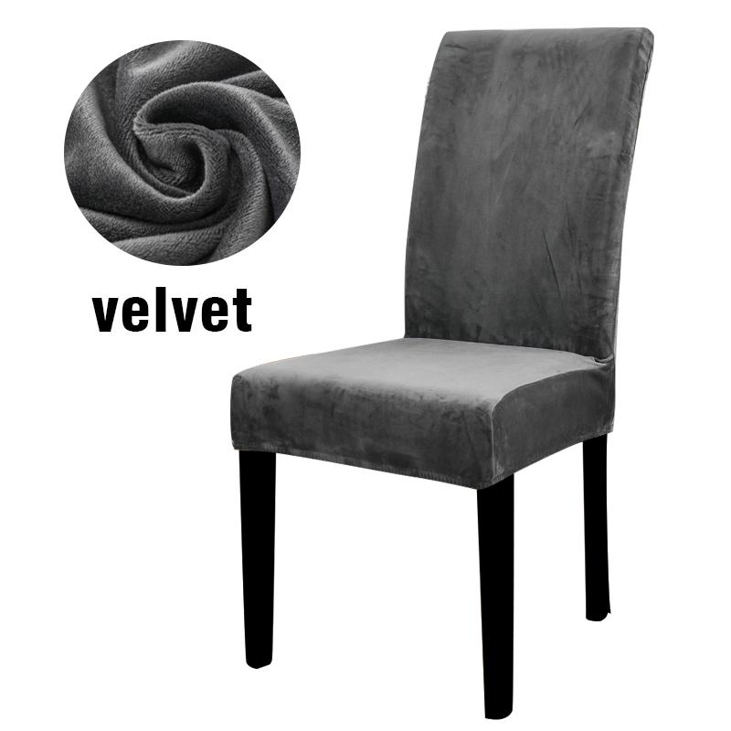 Velvet Chair Slipcovers for Dining Room Stretchy Super Soft Parson Chair Seat Covers Chair Protectors for Party Pet Protection