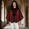 Kid Adult Medieval Cape Renaissances Costume Velvet Cape Wrap Short Thin Cloak for LARP Halloween Cosplay Party