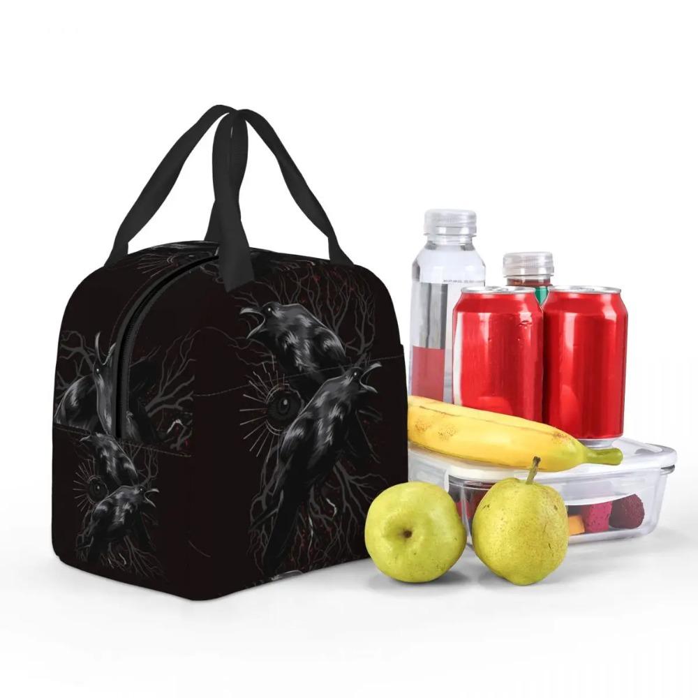 Odin's Yggdrasil Raven Of Wisdom Insulated Lunch Bag for Kids School Cooler Thermal Food Box Tote Portable Lunch Boxes Container