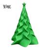 Artistic Geometric Xmas Ornament 3D Printed Pleated Christmas Tree Ornament, Small Wavy Desktop Holiday Table Decor Decoration with Star Topper