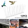 12Pcs Stainless Steel Bird Spikes Anti Bird Fence Pigeon Squirrel Deterrent Repeller Wall Roof Nail Kit Garden Pest Control