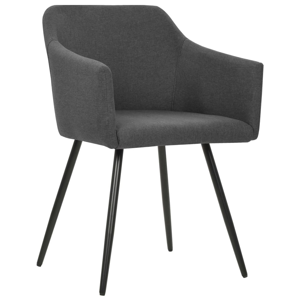 Dining Chairs 2 pcs Dark Grey Fabric