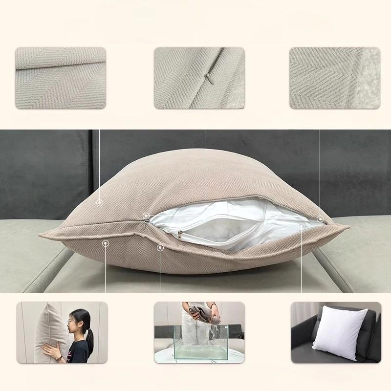 40/45/50/60/70cm Chenille Big Cushion Cover Bamboo Textured Solid Color Throw Pillow Case for Bedroom Sofa Home Decorative