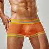 Pánské letní boxerky Středně vyvýšené jednobarevné žebrované boxerské spodní prádlo Jednobarevné Slim Fit U-konvexní 3D střižné kalhotky