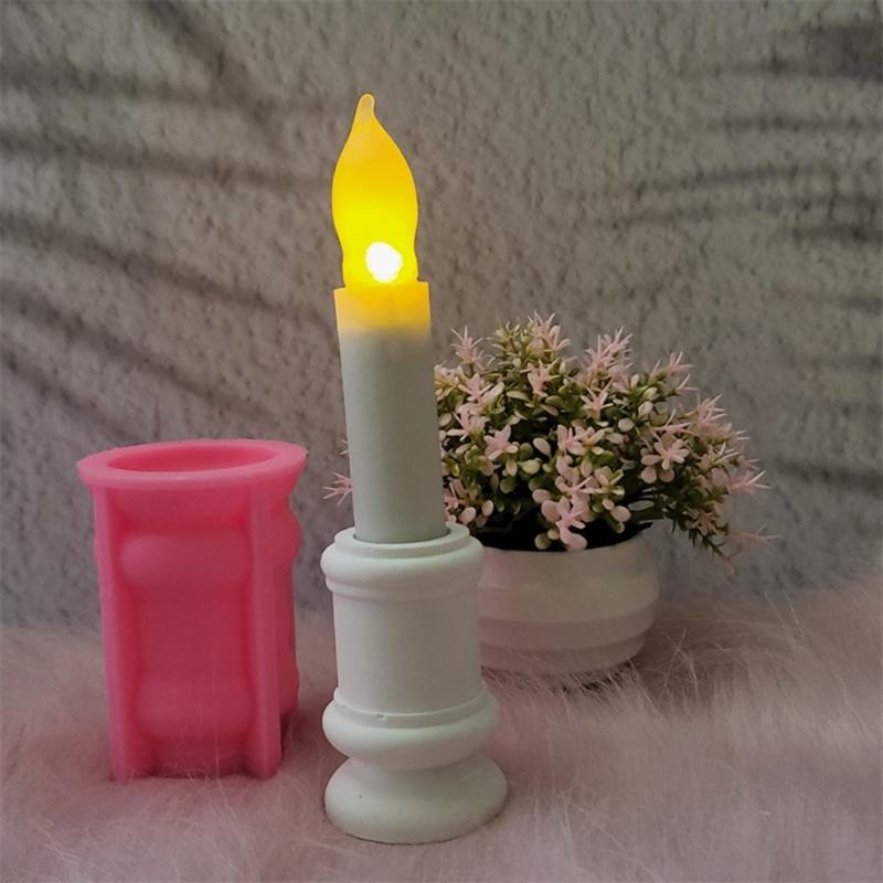 Lange Stangen Kerzenhalter Silikonformen Handgemachte Kerzenständerformen Gussformen Bastelbedarf für Tischdekorationen