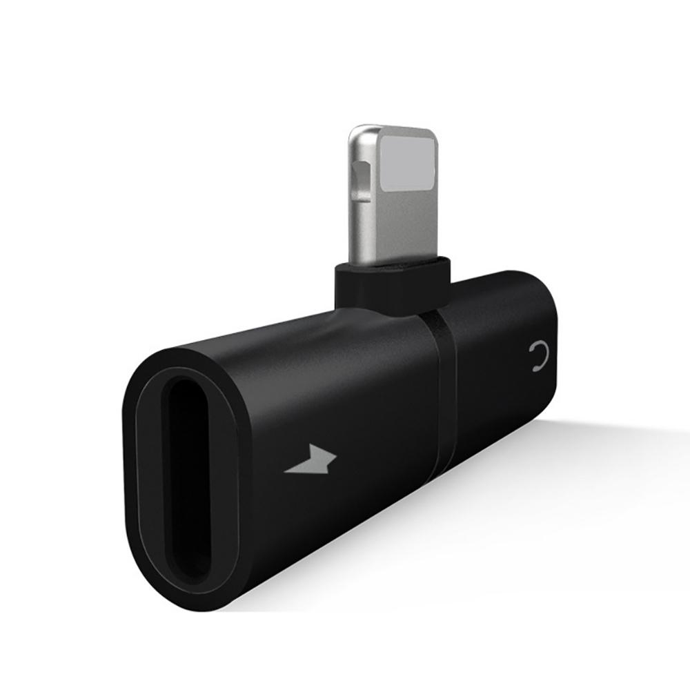 Mini Lightning Splitter Adapter Audio AUX Konverter Adapter mit zwei Lightning-Anschlüssen Kopfhöreranschluss Ladeanschluss für iPhone 7 Plus 8 Plus X