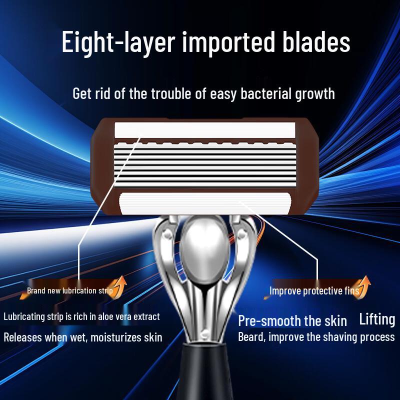 Jiazhikou Men s Manual Razor with 8-Layer Blades Eight-layer blade