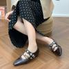 Retro Nischenmode Quadratische Zehenpartie Ein Riemen Einzelne Schuhe Damen Boho Innen Erhöht Mary Jane Schuhe