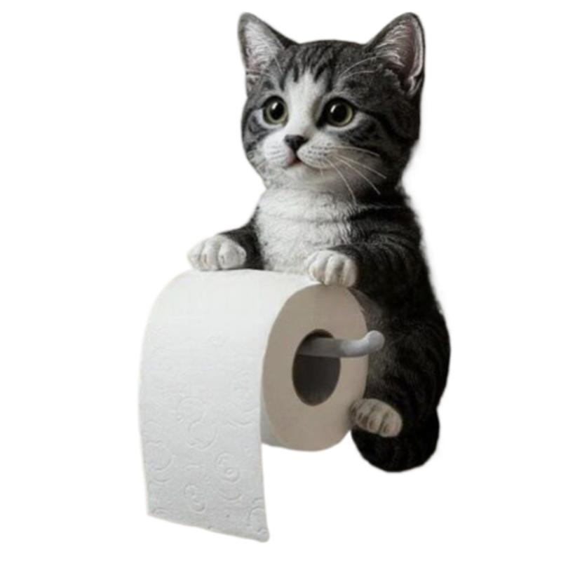 

Держатель для туалетной бумаги в виде кошки Держатель для туалетной бумаги в виде кошки Настенная стойка для рулонов Милый диспенсер Диспенсер для туалетной бумаги для ванной комнаты Украшение